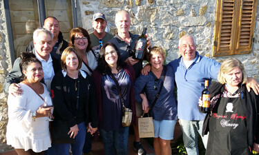 Group photo at Tuscan winery SWT 375 Wine tasting in Tuscany