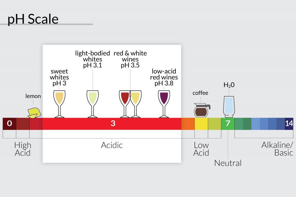 Chart showing the meaning of acidic wine