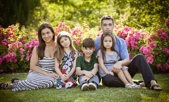 Family photo in the Chianti region of Tuscany