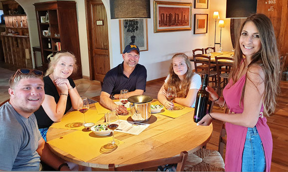 Wine tasting at Monterinaldi winery with sergio & Claudia our Tuscany wine tour guides