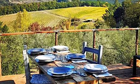 Tuscan farmhouse lunch the view