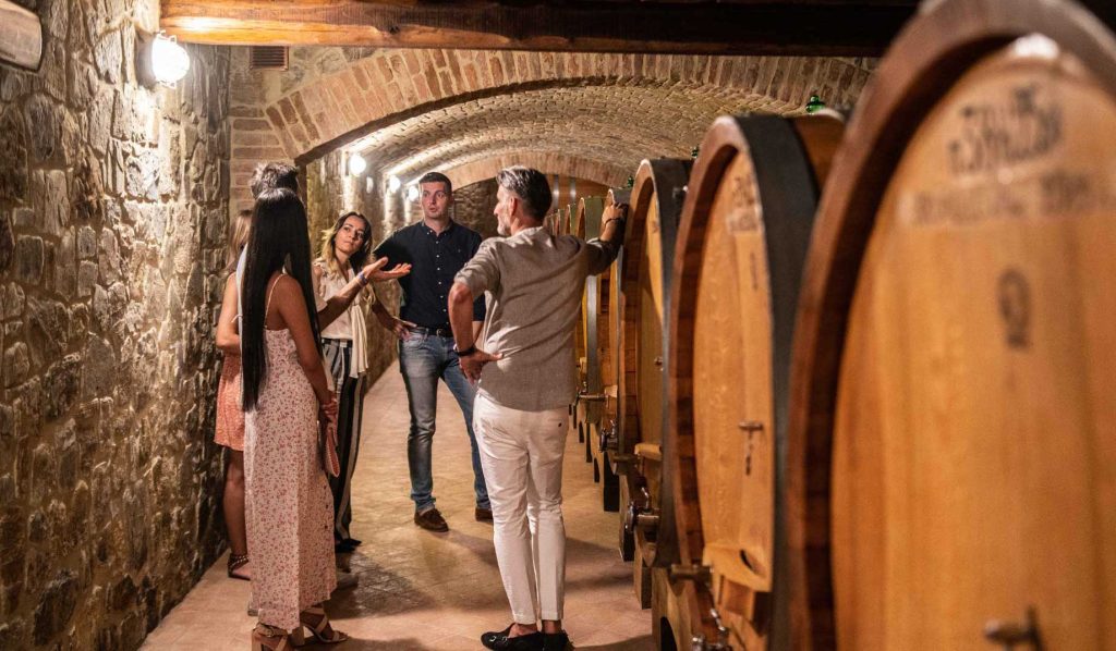 A wine cellar in the Brunello Montalcino region of Italy