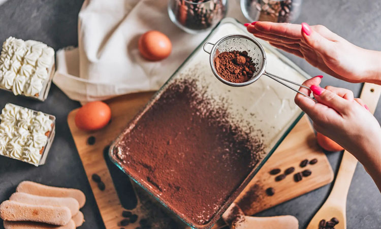Cooking class making Tiramisu