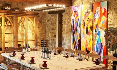 The tasting room at Tenuta degli Dei winery in Tuscany