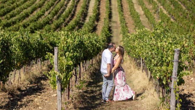 Wine tasting in a Tuscan vineyard